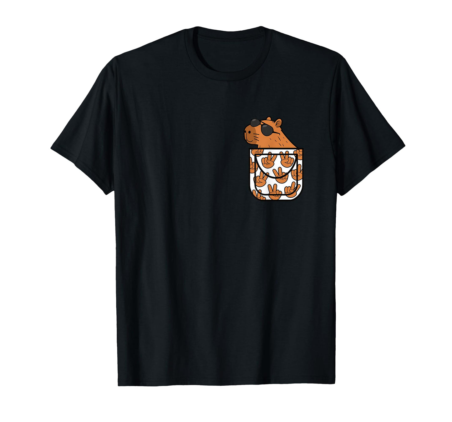 Funny Capybara Pocket Rodent Capybara Lover Men Women Kids T-Shirt