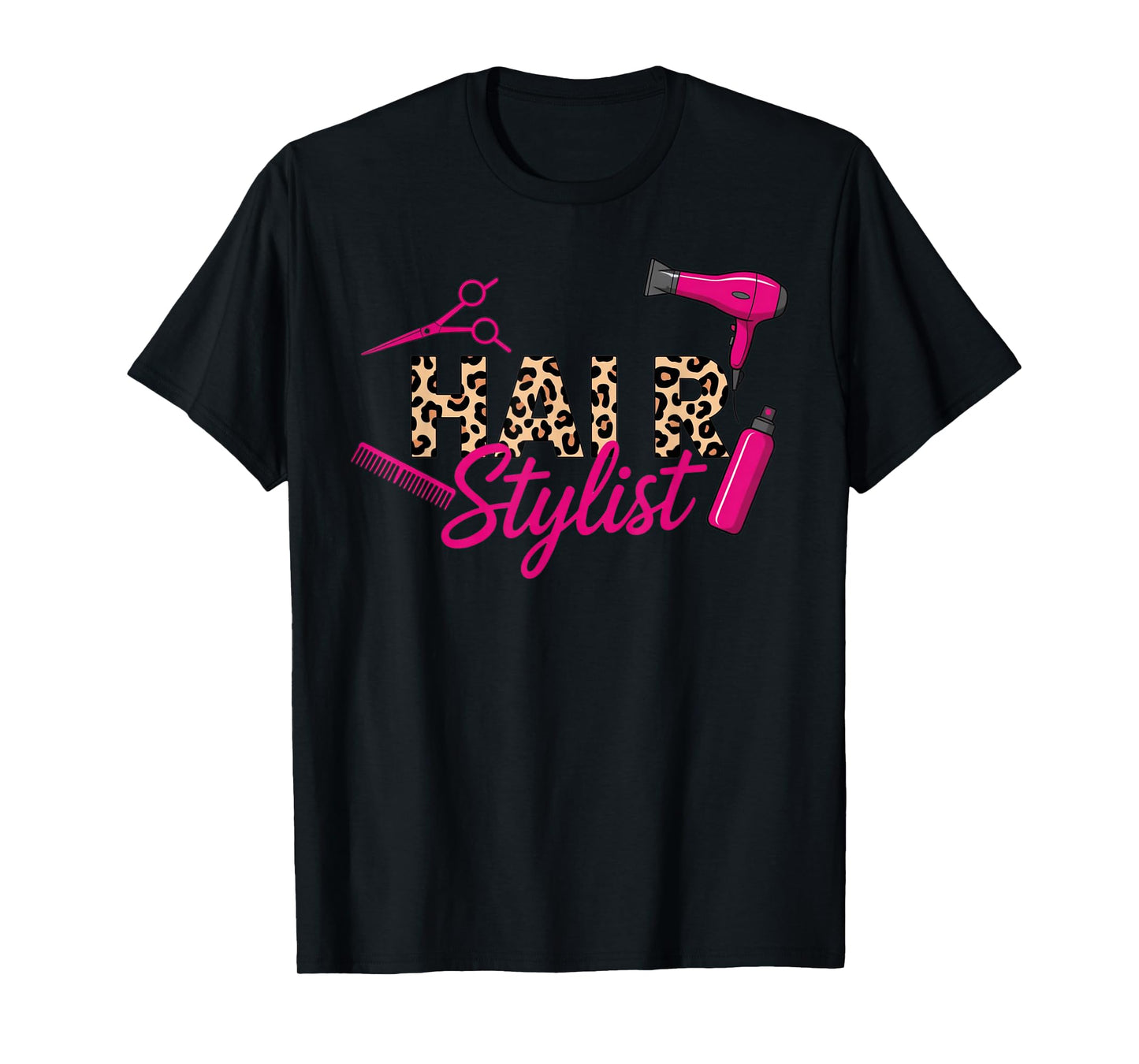 Leopard Skin Barber Cosmetology Hair Salon Hairdresser T-Shirt