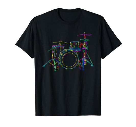 Neon Drumming Set - Drummer Band Percussion Player T-Shirt