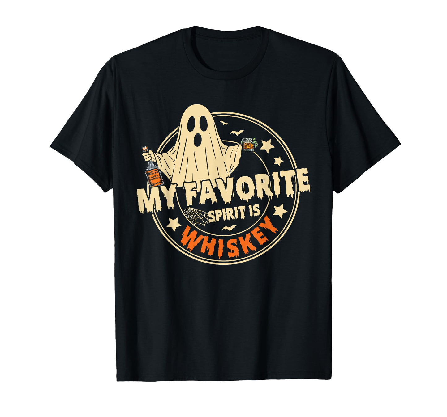 My Favorite Spirit is Whiskey Halloween Cowboy Ghosts T-Shirt