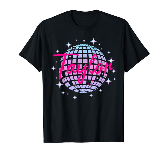 Taylor Personalized Name I Love Taylor Girl Groovy 70's 80's T-Shirt
