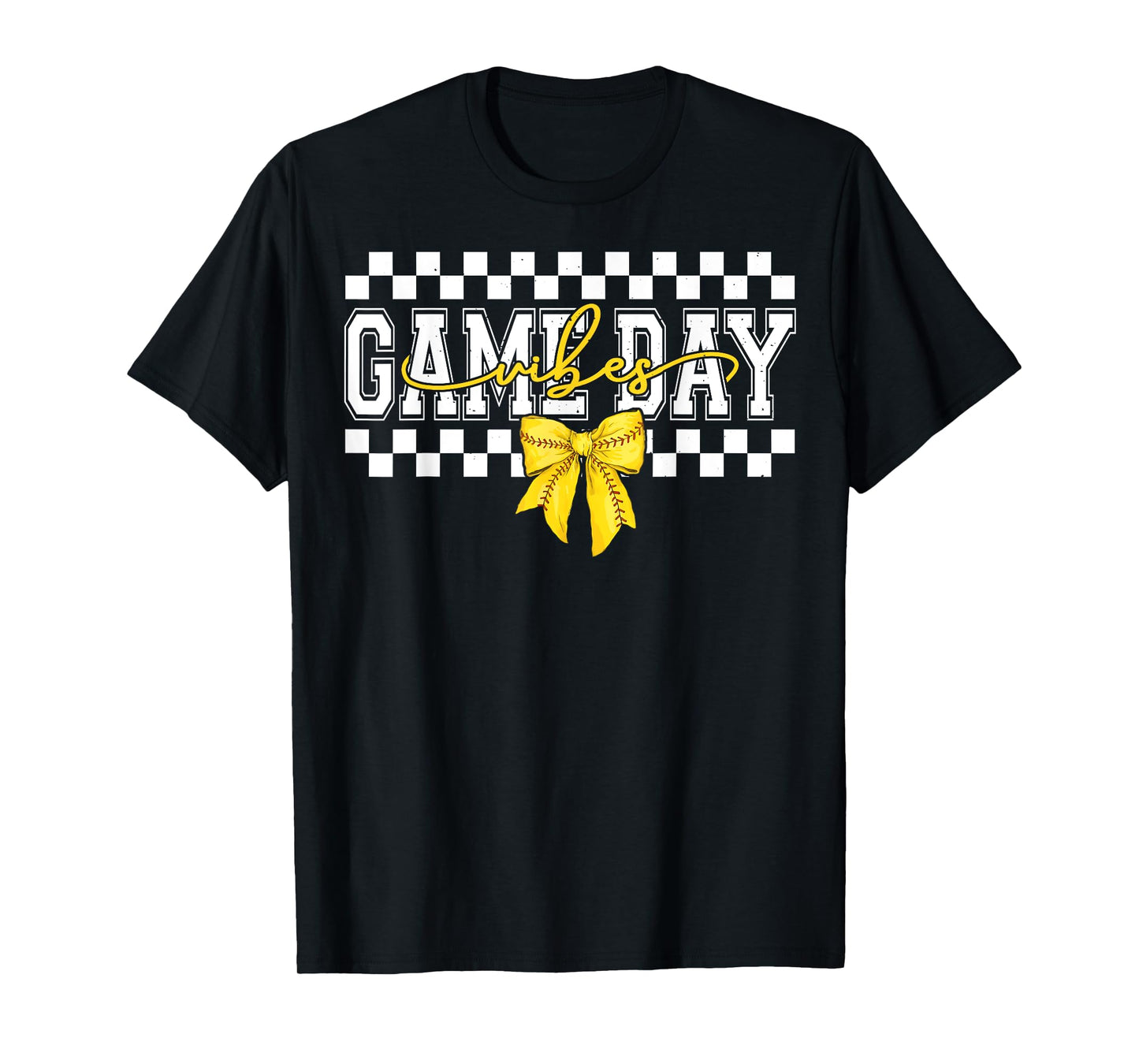 Game Day Vibes Coquette Bow Softball Mama Softball Girl T-Shirt