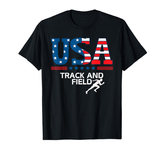 Track And Field United States Flag USA Sport Track And Field T-Shirt