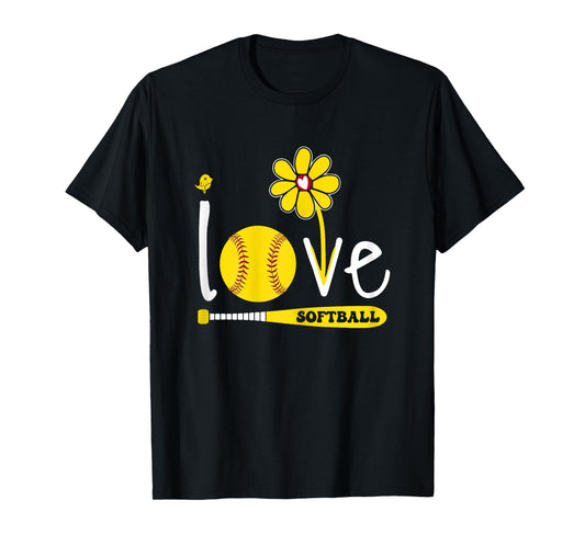 Women Softball-Shirt Girls I Love Softball Teen Girl T-Shirt