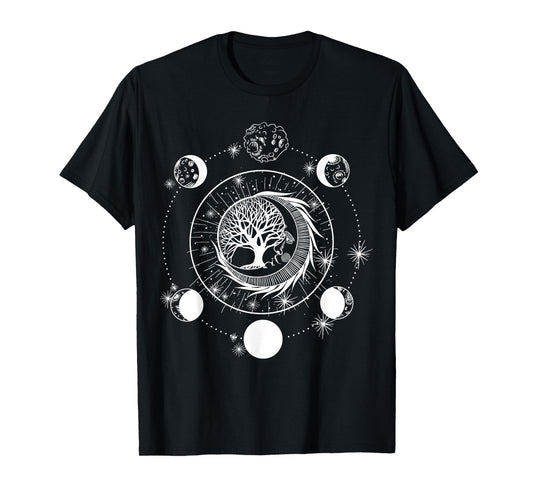 Phases of the Moon Tree of Life Mystical Lovers T-Shirt