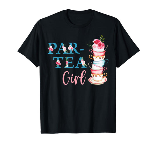 Par-tea Girl 2nd Birthday Teapot Tea For Two Birthday Party T-Shirt