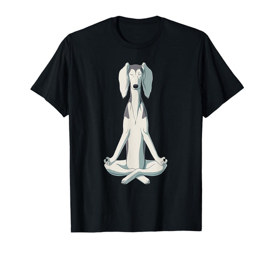Funny Yoga Dog Saluki T-Shirt for Men Women Girls Kids