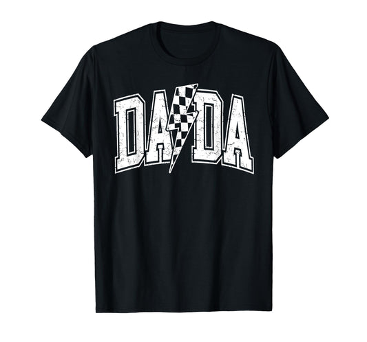 Dad Men Dada Lightning Bolt Checkered Father's Day T-Shirt
