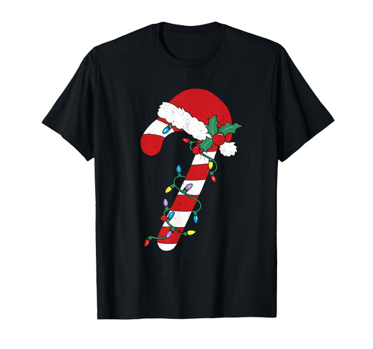 Christmas Candy Cane Santa Xmas Kids Toddler Youth Women Men T-Shirt