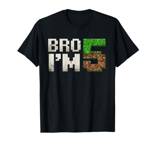 Boys Kids 5th Birthday 5 Year Old Gamer Pixel Number T-Shirt