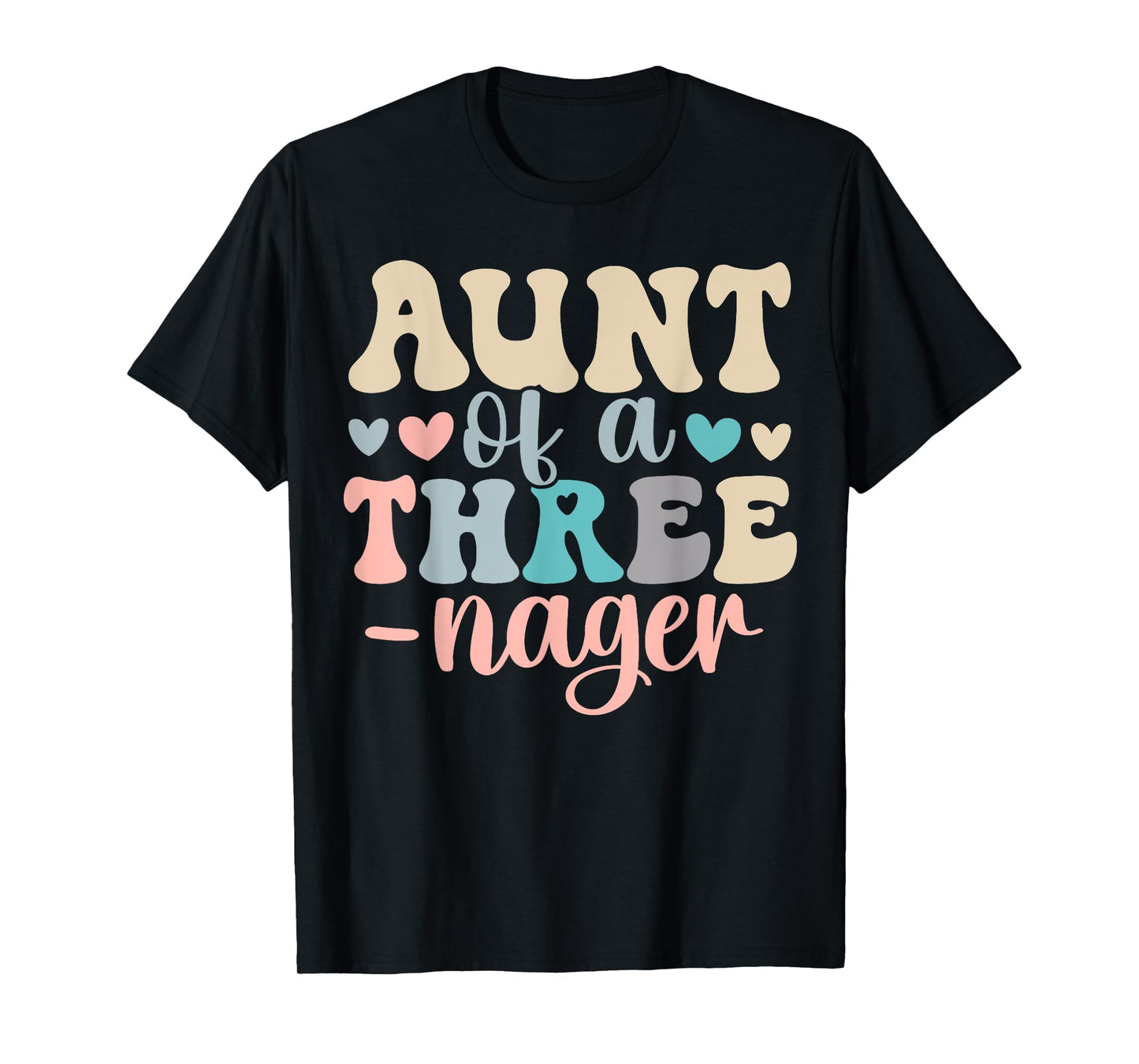 Aunt Of A Threenager 3rd Birthday Matching Family Boho T-Shirt