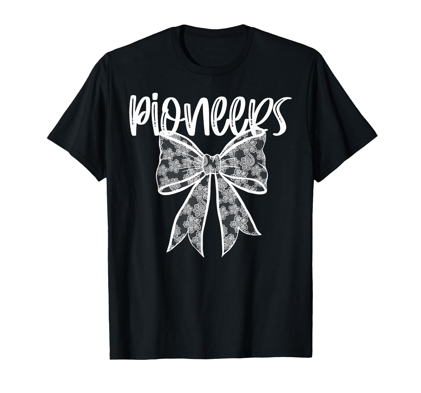 Pioneers Coquette Aesthetic Girly Team Mascot Lace Bow T-Shirt