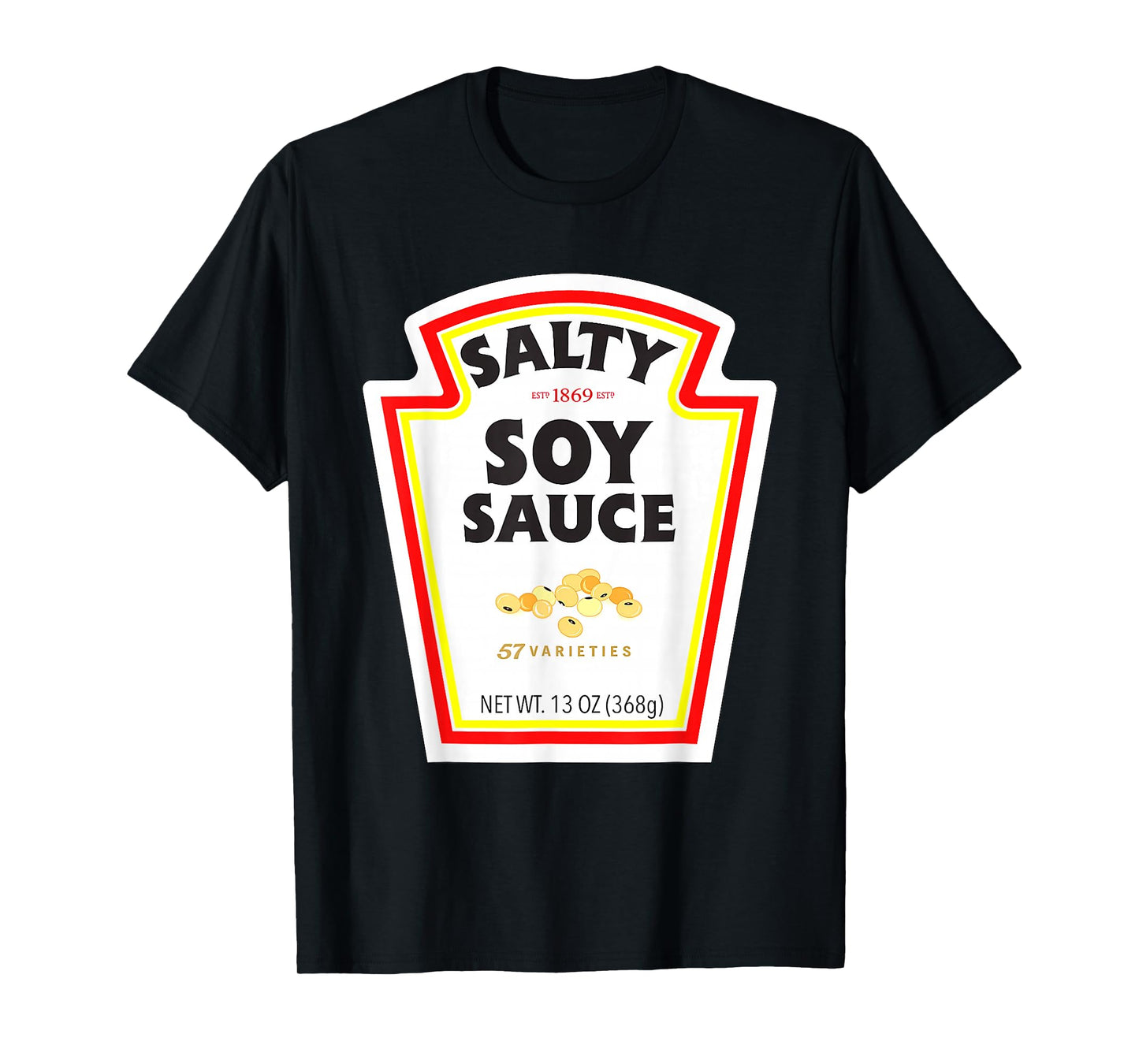 Easy Halloween Matching Costume Salty Soy Sauce Bottle Label T-Shirt