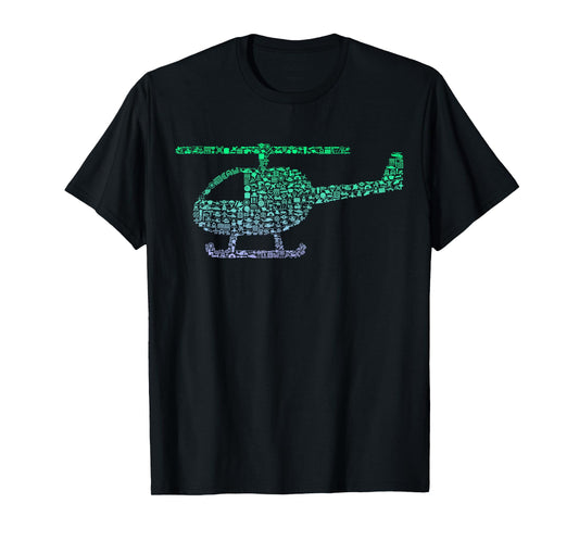 Chopper Silhouette Graphic Pilot Flying Aviation Helicopter T-Shirt