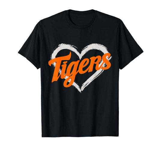 Vintage Tigers Heart Throwback Retro T-Shirt