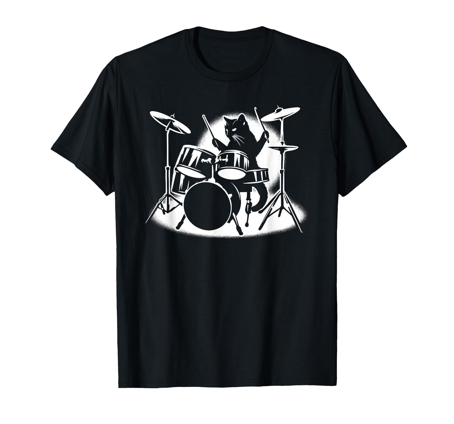 Cat Playing Drums Drummer Novelty Music Lover Funny Drummer T-Shirt