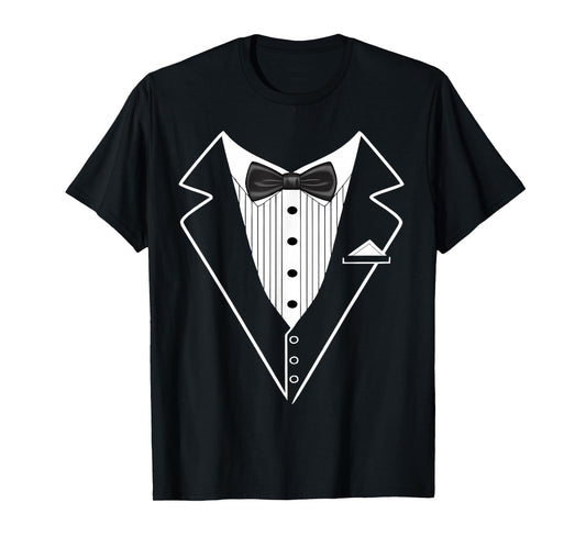 Tuxedo with Bow Tie | Funny Tux Formal Classic Party Humor T-Shirt