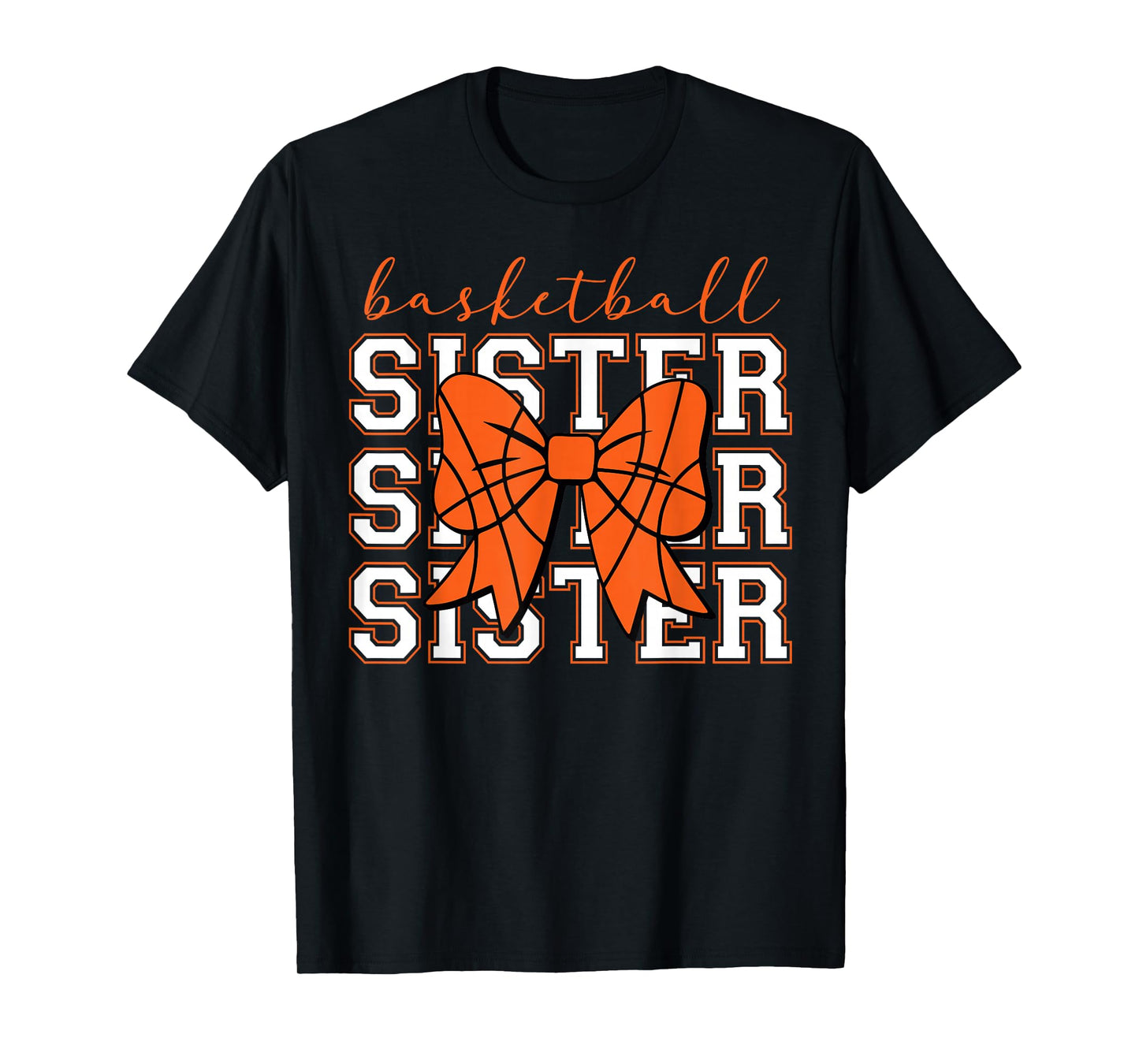 Basketball Sister Vintage Sport Lover Sister Mothers Da T-Shirt
