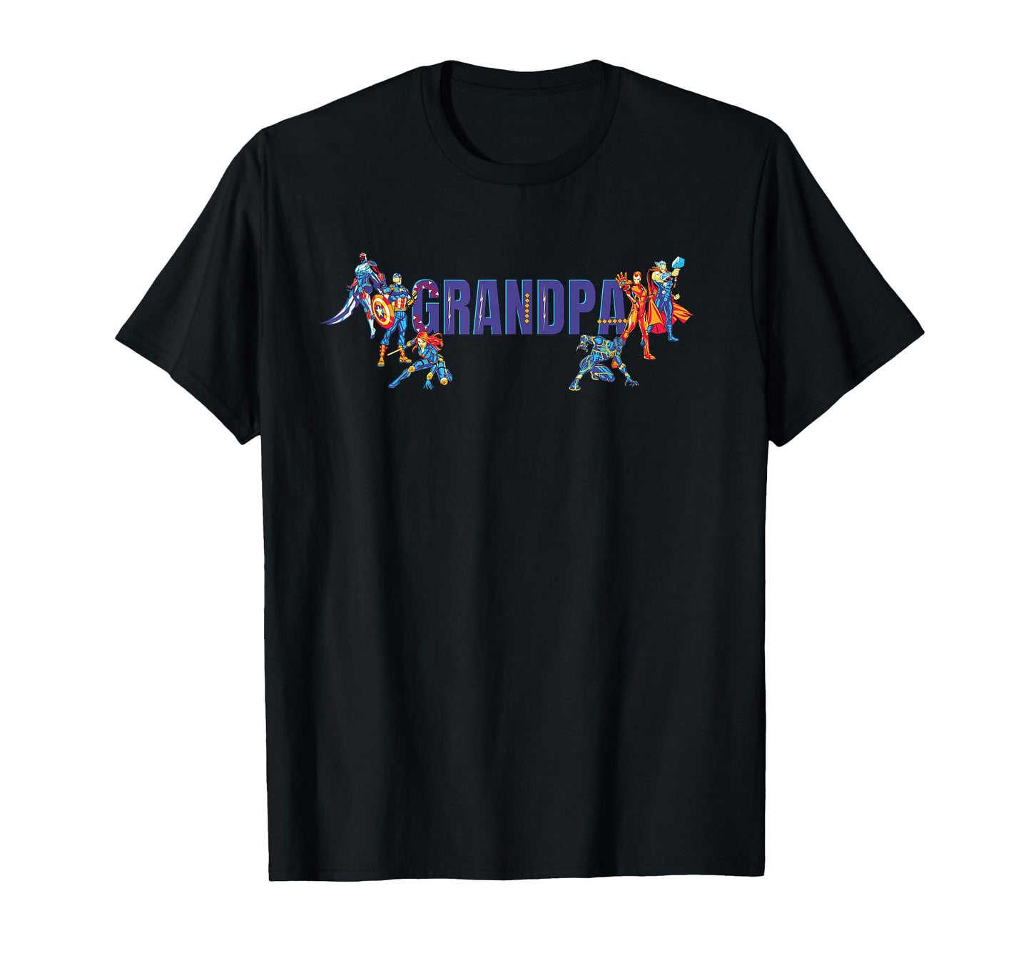 Marvel Super Heroes Avengers Family Vacation Trip Grandpa T-Shirt