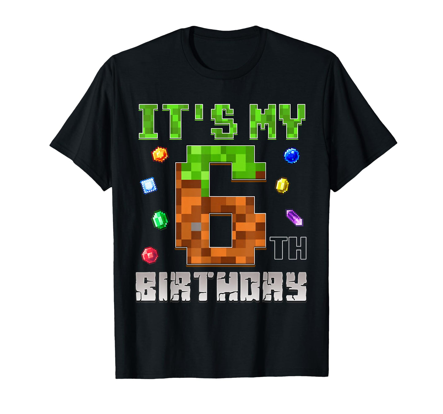 Birthday Boy Shirt It's My 6th Birthday Video Game Pixel T-Shirt