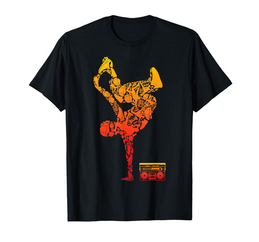 Breakdancing Boombox One Hand Freeze Hip-hop Breaking T-Shirt