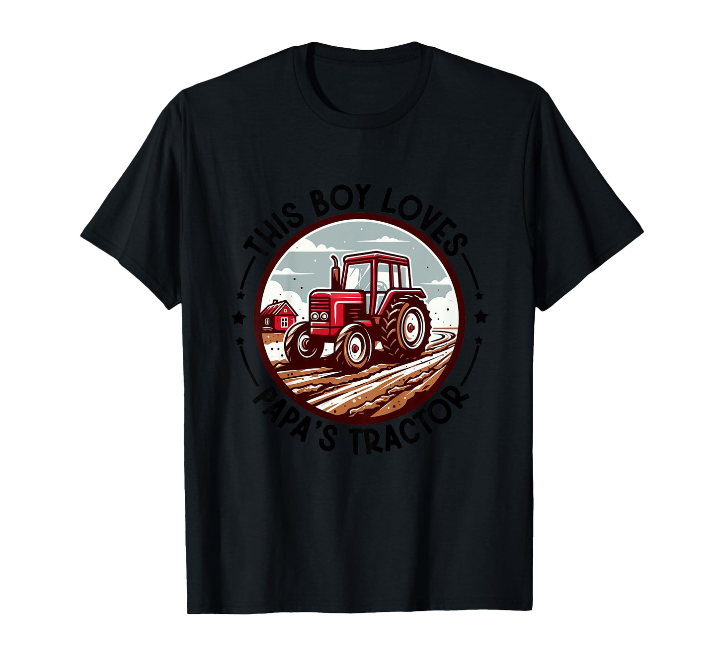 Kids Farm Grandpa's Tractor This Boy Loves Papa's Tractor Farming T-Shirt