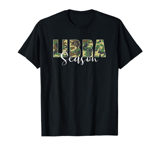 Libra Season Zodiac Camo Camouflage Birthday T-Shirt