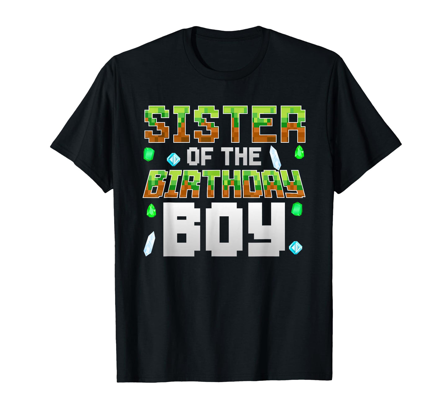 Sister Of The Birthday Boy Birthday Party Gamer Pixel Number T-Shirt