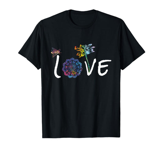 Namaste Love Lotus Flower Bee Peace Meditation Yoga Gift T-Shirt