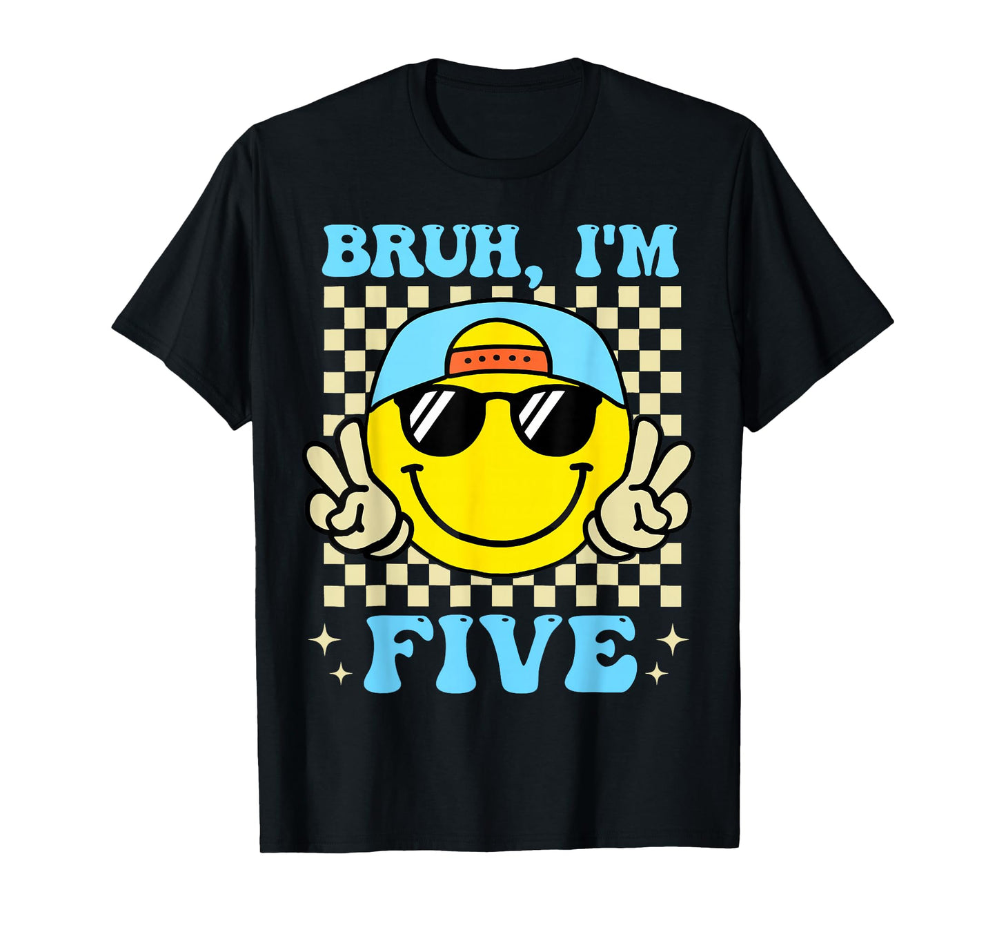 Groovy Bruh I'm Five 5th Birthday Boys Girls 5 Years Old T-Shirt