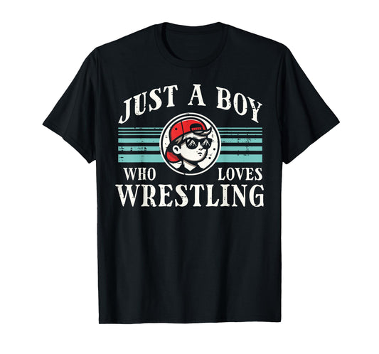 Boy Who Loves Wrestling Wrestler Boys Kids Youth Teen Men T-Shirt