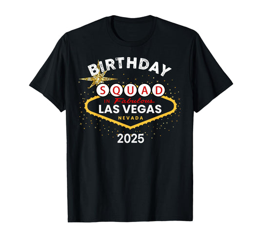 Las Vegas Girls Trip 2025 Shirts Crew Vegas Birthday Squad T-Shirt