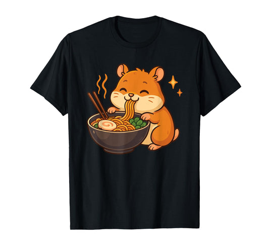 Hamster with Noodles Ramen Kawaii Hamster T-Shirt