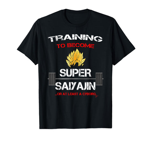 Training to become a super saiyajin - fun fitness T-Shirt