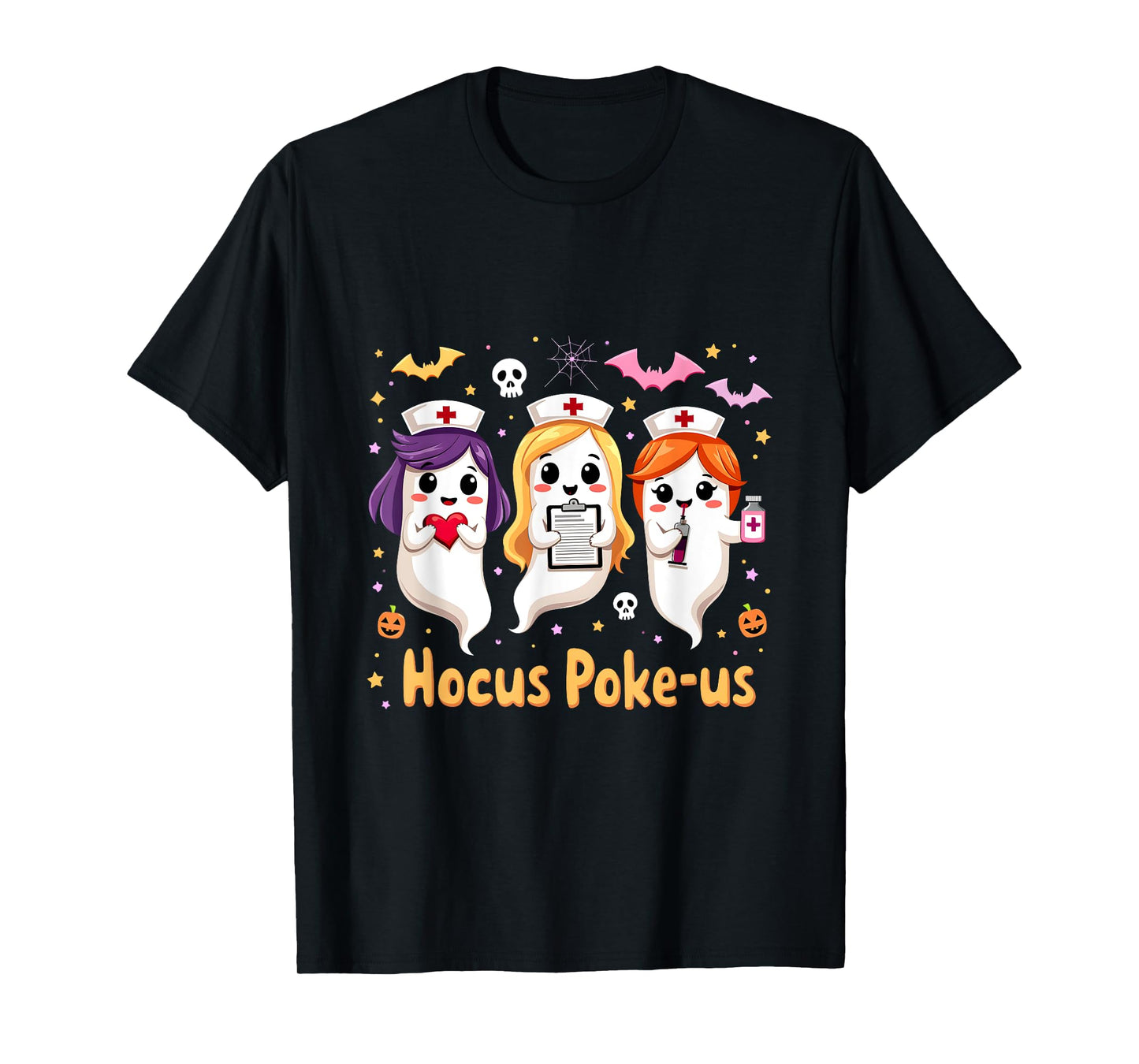 Funny Halloween Nurse Nursing Hocus Poke-Us Witches Nurse T-Shirt