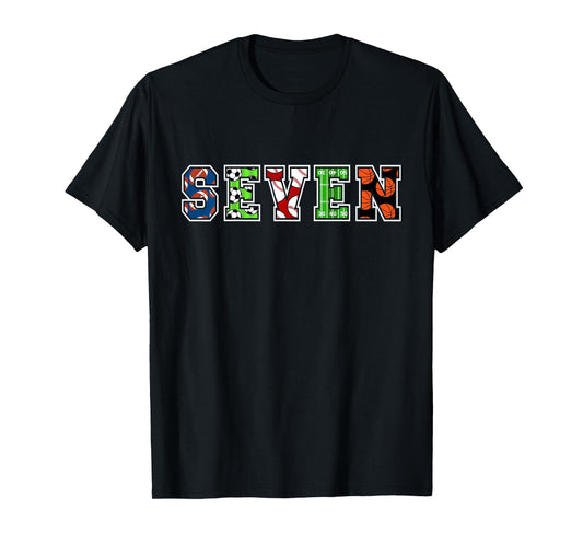 Kids 7th Birthday Sports Birthday Party 7 Year Old Boy T-Shirt