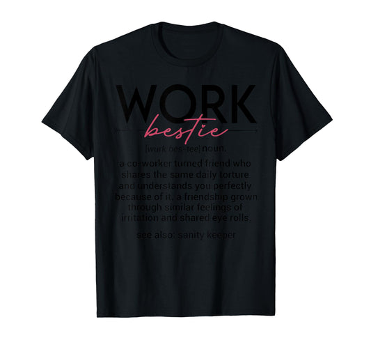 Vintage Work Bestie Definition Teachers Nurses Boss Women T-Shirt