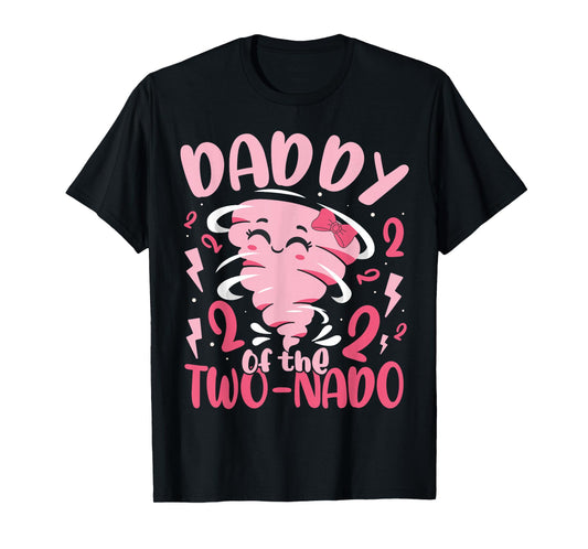 Daddy of the Two-nado Tornado Theme 2nd Birthday Party Kids T-Shirt