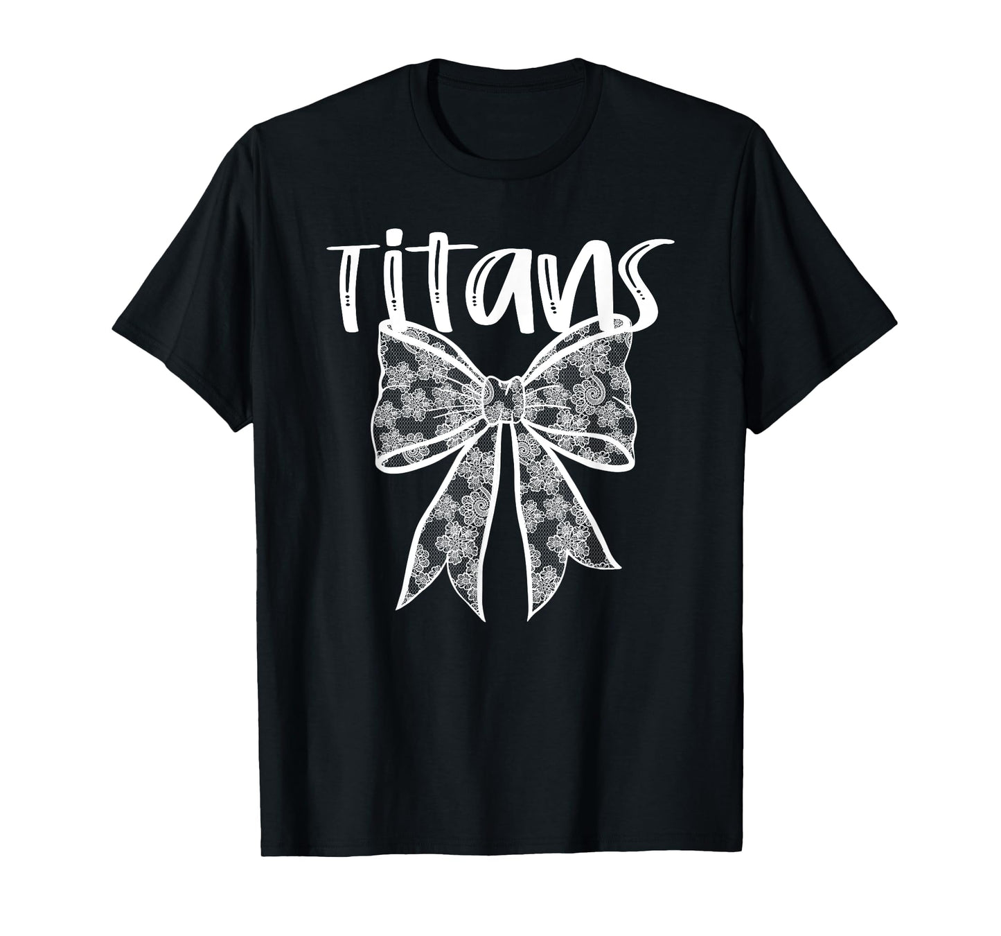 Titans Coquette Aesthetic Girly Team Mascot Lace Bow Preppy T-Shirt