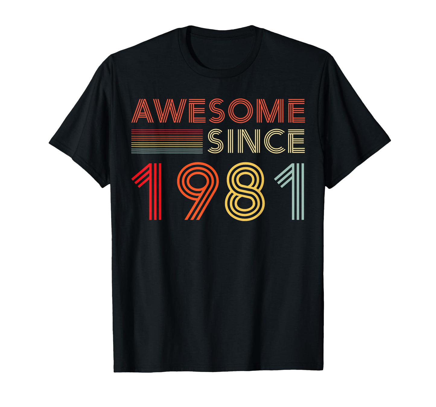 45 Birthday Decorations Men 45yr Awesome 1981 45th Birthday T-Shirt