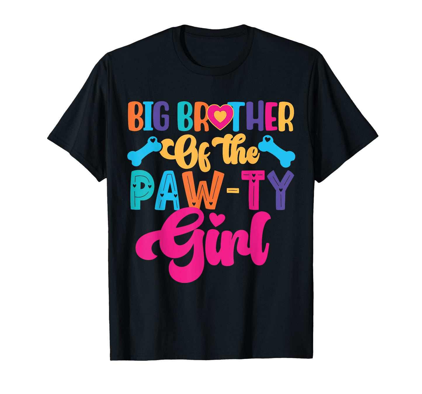 Big Brother Of The Birthday Girl Dog Paw Family Matching T-Shirt