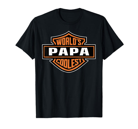Mens World's Coolest PAPA Best Dad In The World Father's Day T-Shirt