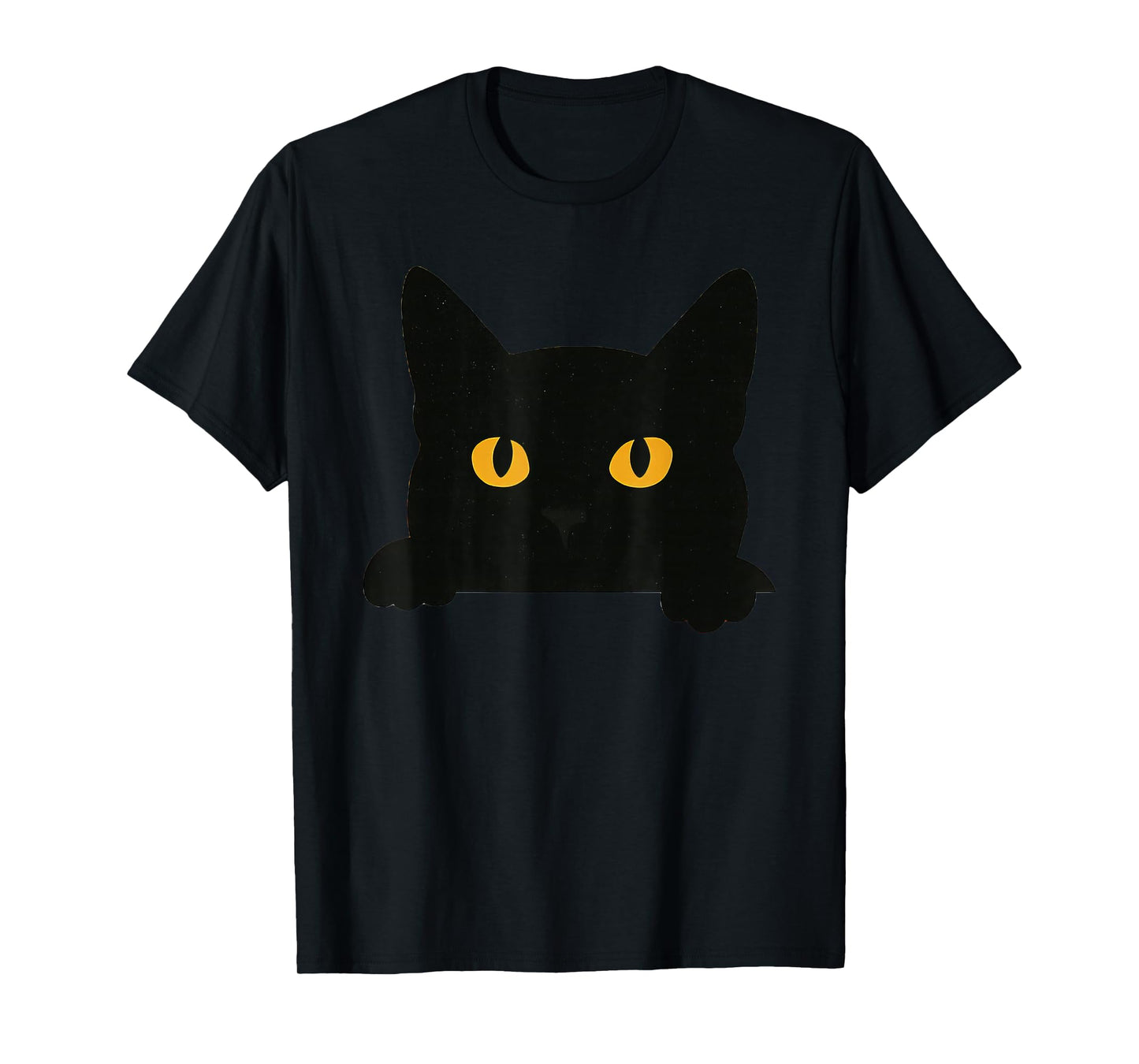 Funny Black Cat Peaking T-Shirt