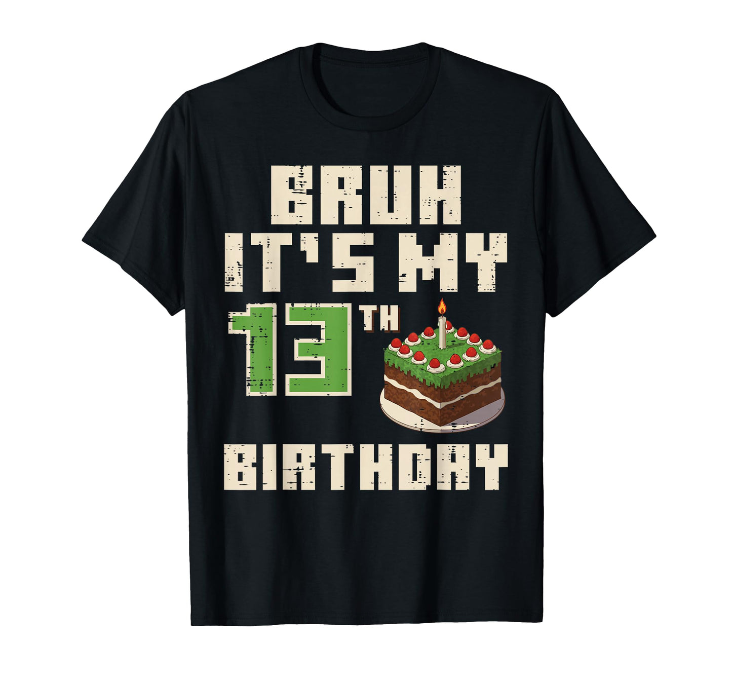 13th Birthday Pixel Gamer 13 Year Gaming Bday Boys Teen Kids T-Shirt