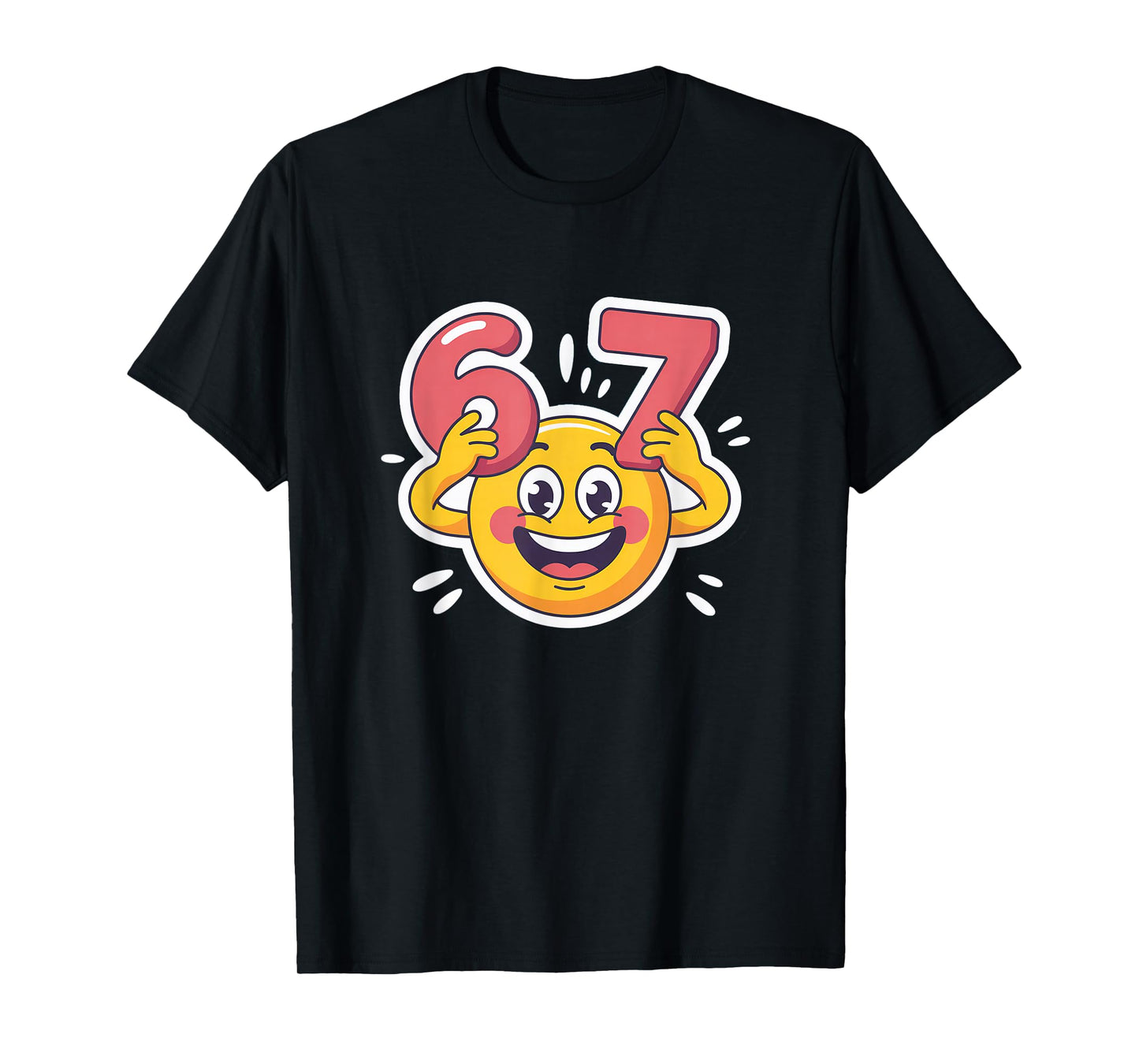 Six Seven 6 7 Emoticon Meme Design T-Shirt