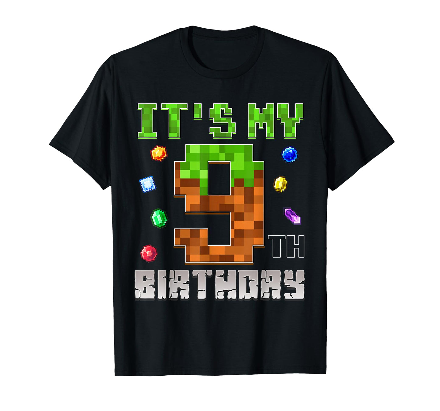 Birthday Boy Shirt It's My 9th Birthday Video Game Pixel T-Shirt