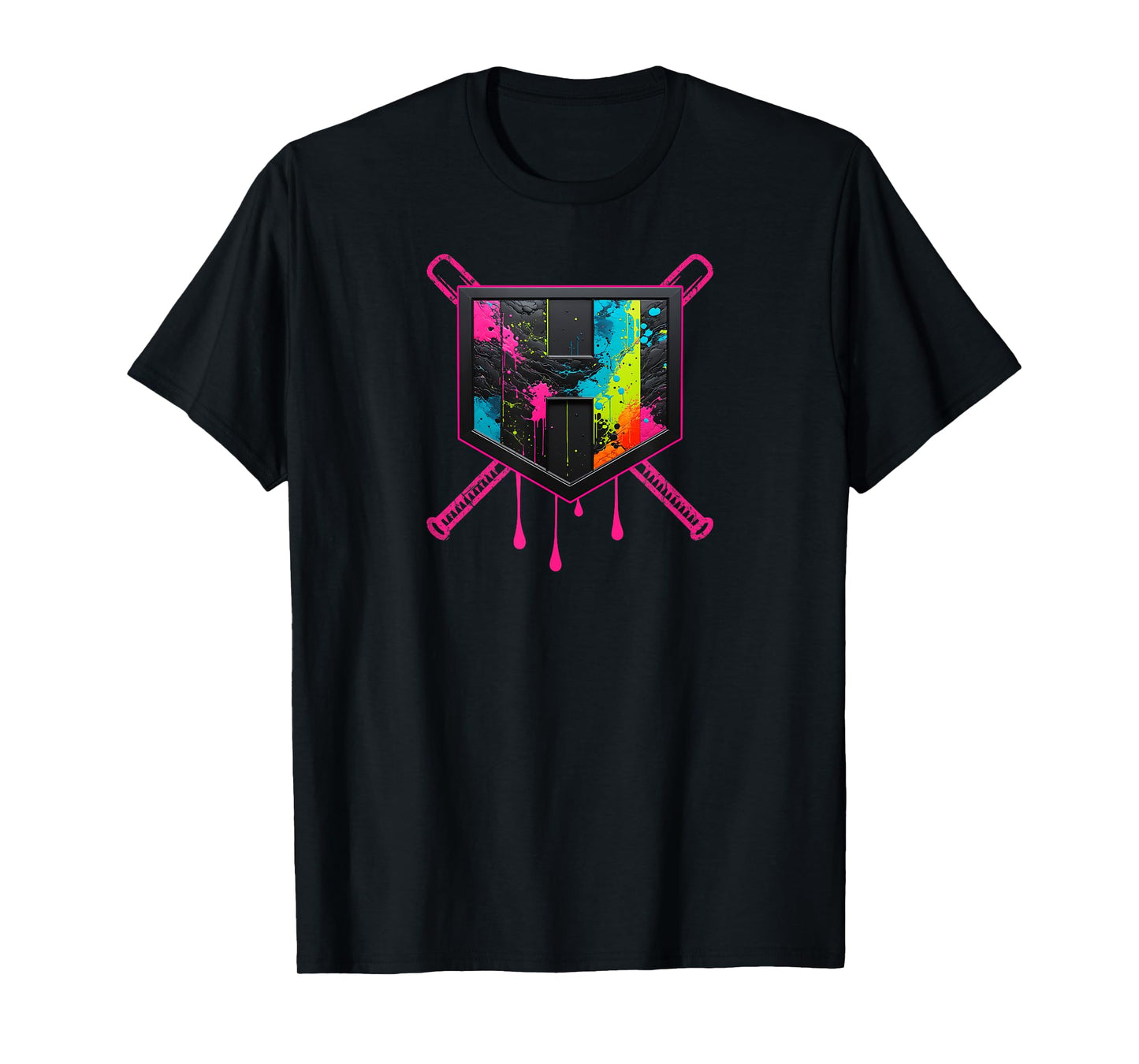 Hit Streak Softball Pink Splatter Drip Streak - Colorado T-Shirt