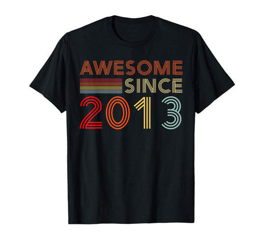 Vintage Awesome Since 2013 Retro Classic Birthday Est 2013 T-Shirt