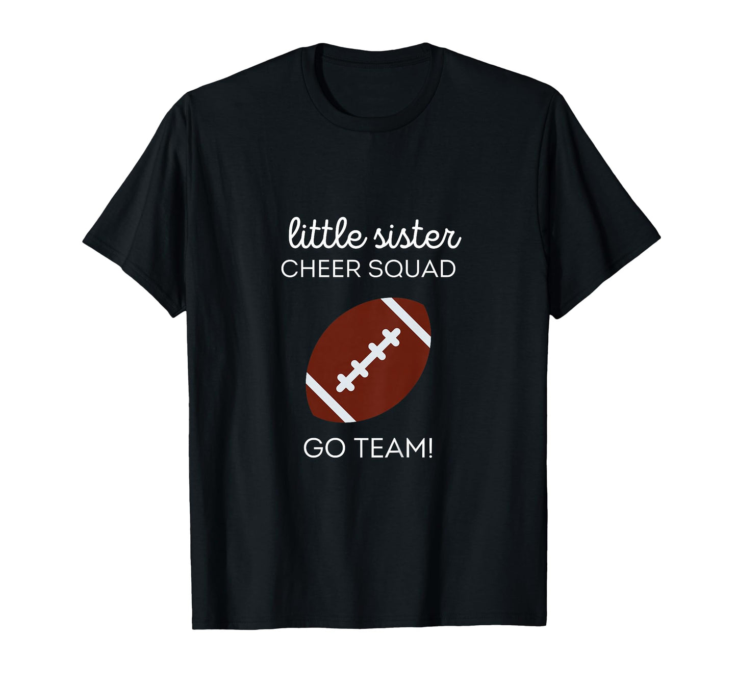 Kids Little Sister Cheer Squad Football Tee T-Shirt