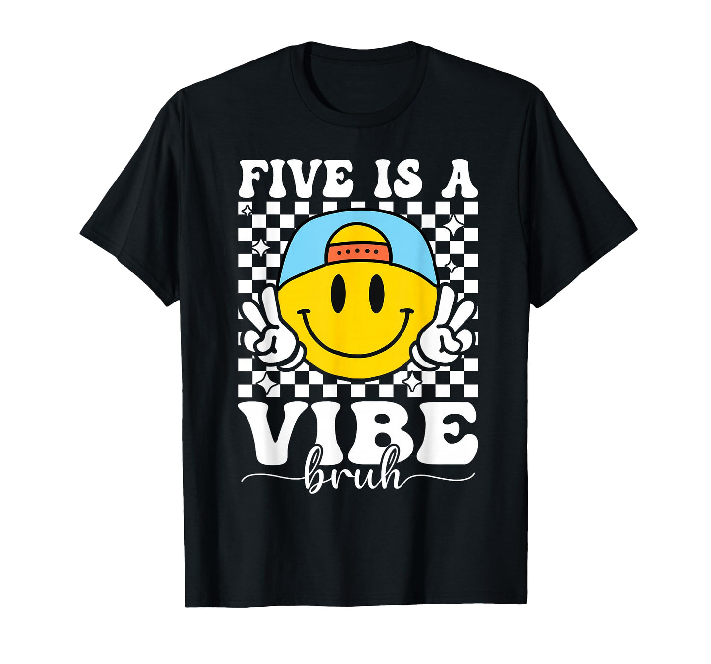 Five Is A Vibe 5th Birthday Groovy Boys Girls 5 Years Old T-Shirt